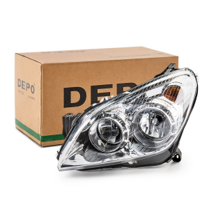 Opel Astra H Sol (Şöför Tarafı) Kromlu Far | DEPO 442-1140LMLEMN1