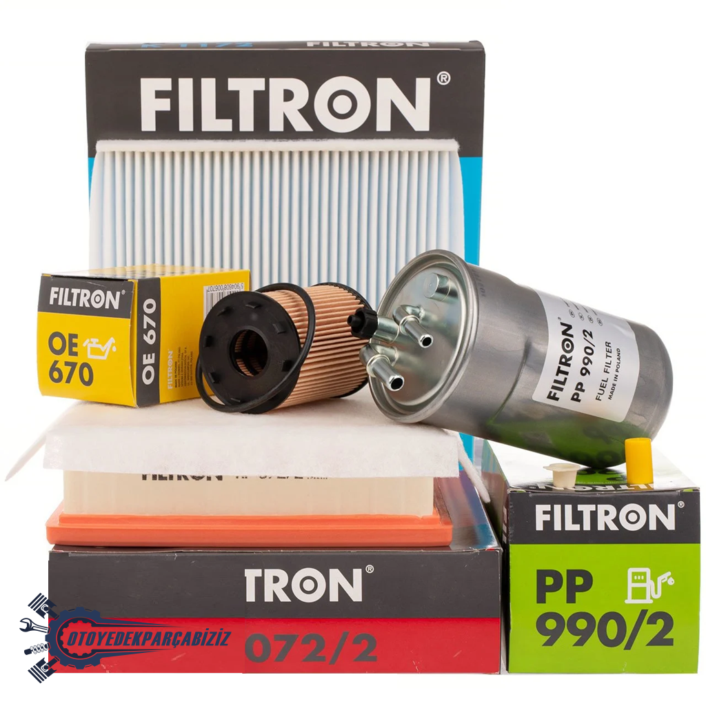 Opel Corsa D 2007 - 2009 Model Arası Euro4 1.3 Dizel Bakım Seti Filtron Marka (Tırnaklı Tip Yağ Filtresi)