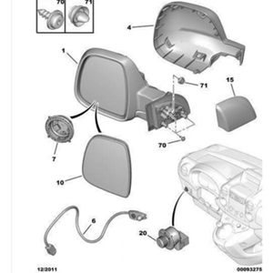 Citroen Berlingo 2009-2018 Sağ Dış Dikiz Aynası Orijinal