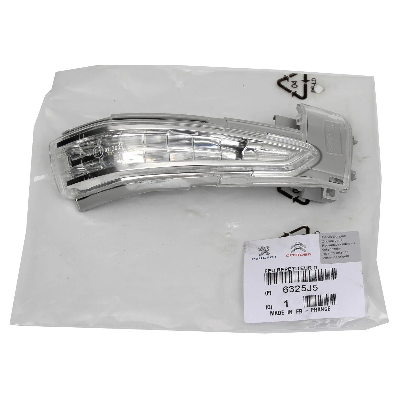 Peugeot 508 2011-2017 Sağ Ayna Sinyali (Yolcu Tarafı) Orijinal | PSA 6325.J5