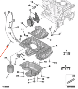 Peugeot 2008 P24E Yağ Çubuğu 1.2 Puretech Orijinal | PSA 9812647580